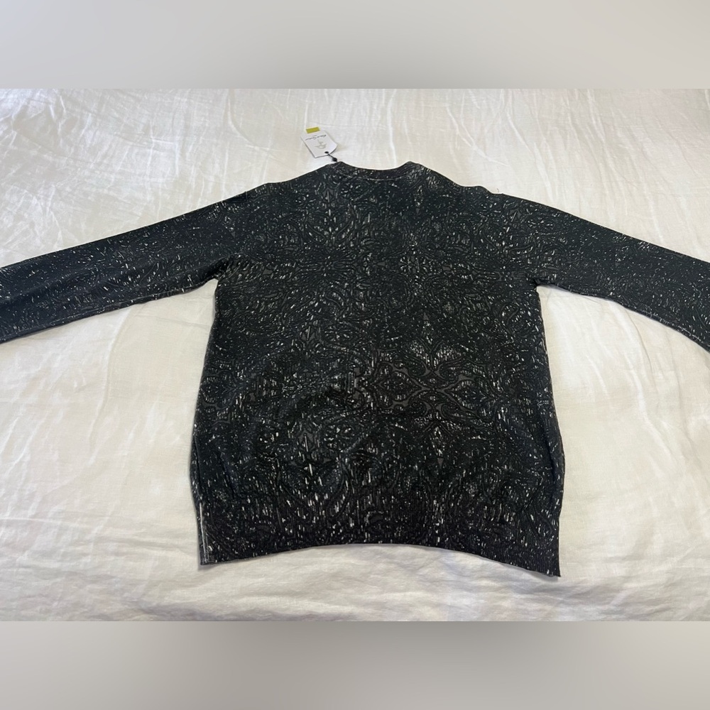 Robert Graham | Men's Small | Black Taurus Linen Cotton Crew Neck Sweater NWT - Picture 10 of 11